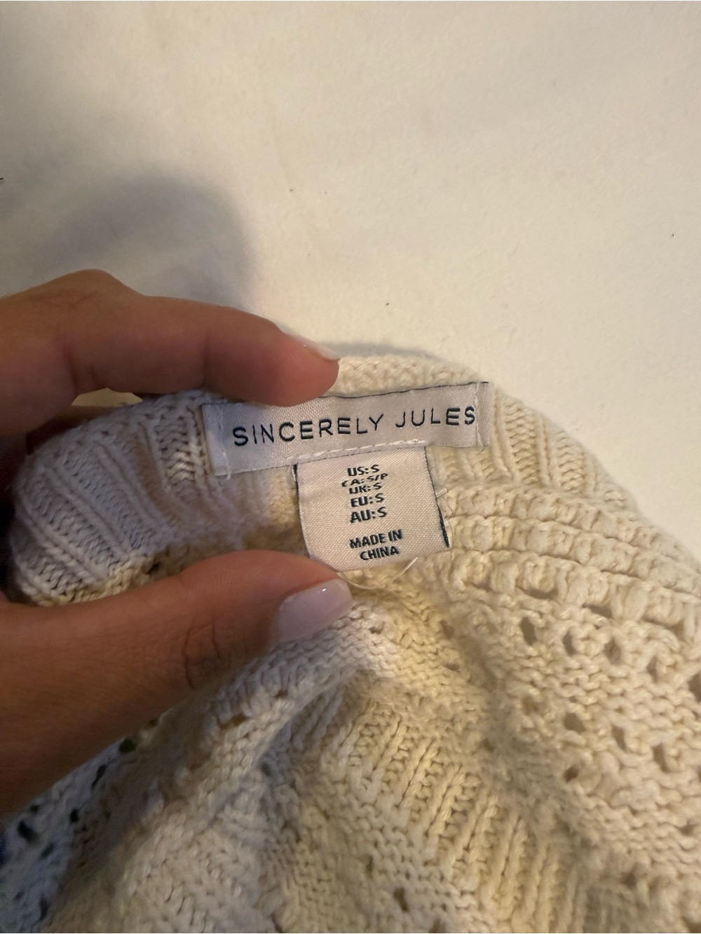 Crochet Square-Neck Knit Crop Top - Cream - Picture 5 of 5